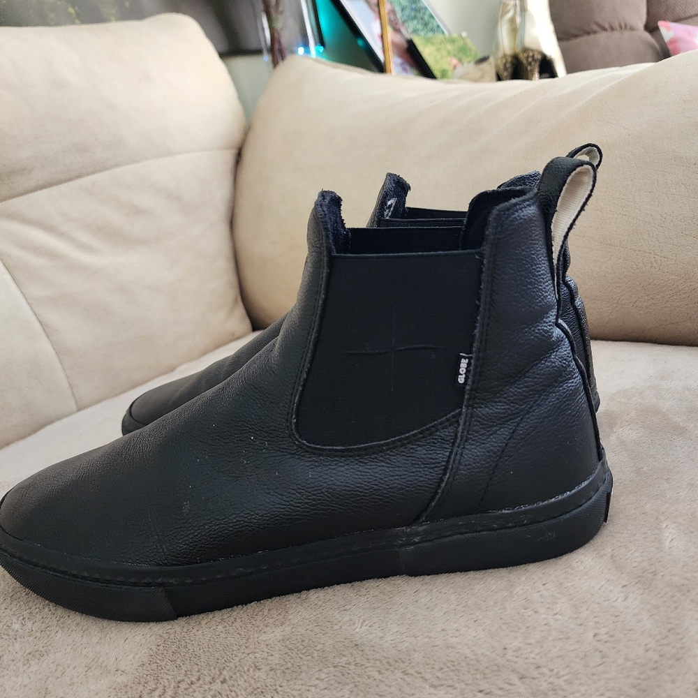 Globe Footwear Globe Dover II Wasted Talent Black Leather Mens Shoes.